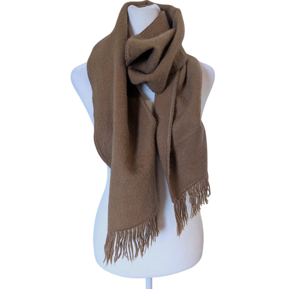 Inca's Inc Caramel Brown Wool Fringe Scarf